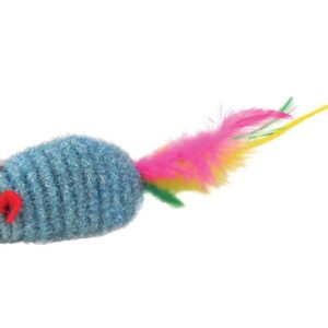 K096 myszka z piórkiem 6,5cm