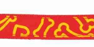 Smycz Happet SQ13 czerwona serca/kości 2cm