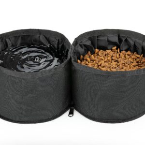 Miska podróżna składana podwójna czarna