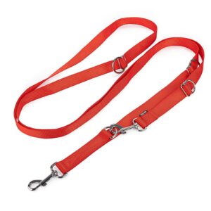 Smycz regulowana taśma S czerwona