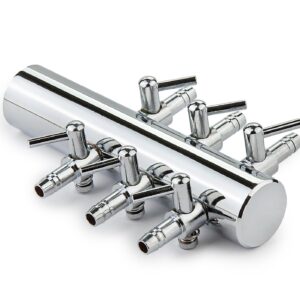 Rozdzielacz metalowy z zaworkami 6 wyjść Happet 1 szt.