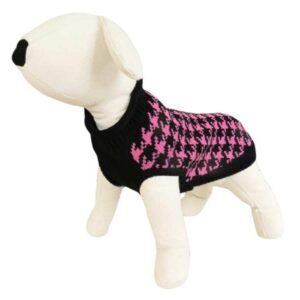 Sweterek dla psa Happet 390M czarno-różowy M-30cm